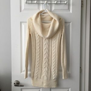 Club Monaco cream cable knit sweater dress